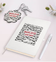 BK Gift Kişiye Özel İngilizce Öğretmeni Beyaz Defter Kalem Ve Anahtarlık Hediye Seti-3 (Model 1)