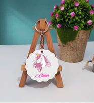Unicorn Tasarımlı Hediye Unicorn Ahşap Anahtarlık
