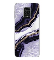 Mor Kumsal Tasarımlı Süper Şeffaf Silikon Telefon Kılıfı Xiomai Redmi Note 9 Pro
