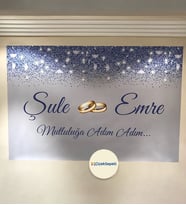100x70cm Söz, Nişan, Kına Gecesi, Düğün İçin Kişiye Özel Branda Afiş Arka Fon