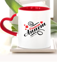 BK Gift Kişiye Özel Canım Annem Kırmızı Kalpli Kupa Bardak  14