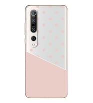 Çapraz Pembe Tasarımlı Süper Şeffaf Silikon Telefon Kılıfı Xiomai Mi10-pro