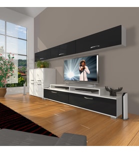 Decoraktiv Ekoflex 8 Slm Tv Ünitesi Tv Sehpası (Beyaz-Siyah)