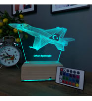 Kişiye Özel Lazer Kesim 3D Tasarım F16 Uçak Led Aydınlatma