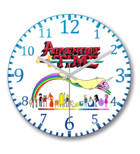 Adventure Time Finn Jake 2 Duvar Saati Bombeli Gercek Cam