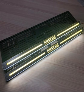 Kişiye Özel Lüks Krom Işıklı Plakalık - 2 Adet