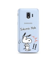 Snoopy Tasarımlı Süper Şeffaf Silikon Telefon Kılıfı Samsung J2 Pro (2018)