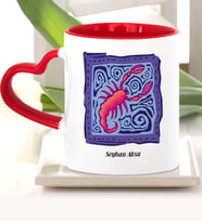 BK Gift Kişiye Özel Akrep Burcu Kalpli Kupa Bardak Model 5