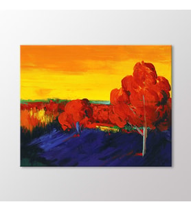 Arty Tablo Kırmızı Ağaçlar Tablo (Karışık)