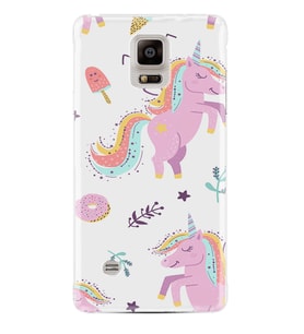 Kılıfland Samsung Galaxy Note 4 Kılıf Silikon Resimli Kapak Pasta Unicorn Stok 1139