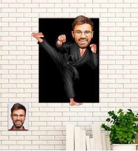 Kişiye Özel Hediye Karikatürlü Uv Baskılı Ahşap Tablo