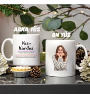 Resimli Kız Kardeş Kupa Bardak