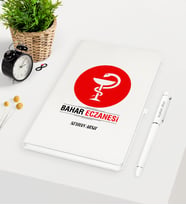 BK Gift Kişiye Özel Eczane Beyaz Defter Kalem Seti-4