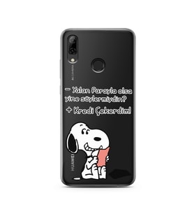 Snoopy Tasarımlı Süper Şeffaf Silikon Telefon Kılıfı Huawei PSmart 2019
