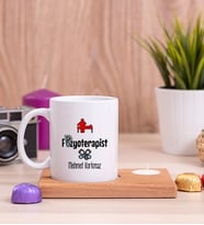 Fizyoterapist Ahşap Altlıklı Mumlu Beyaz Kupa Bardak