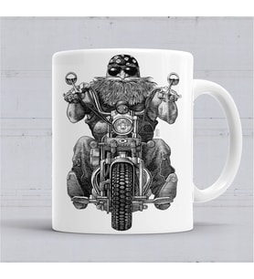 Chopper Biker Kupa Bardak Porselen