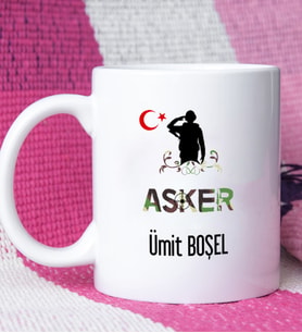 Asker Tasarımlı Kişiye Özel Asker Kupa Bardak