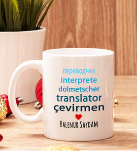 Çevirmene Hediye Beyaz Kupa Bardak