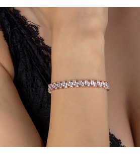 Else Silver Baget Taşlı Gümüş Su Yolu Bileklik