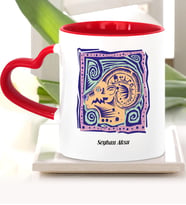 BK Gift Kişiye Özel Koç Burcu Kalpli Kupa Bardak Model 5