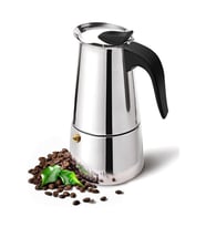 Paslanmaz Çelik Ocak Üstü 4 Cup Fincan Moka Pot Espresso cin285-4 (Gri)