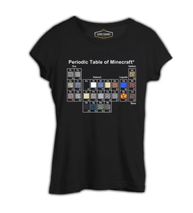 Minecraft - Periodic Table Siyah Kadın Tshirt