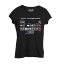 Minecraft - Periodic Table Siyah Kadın Tshirt