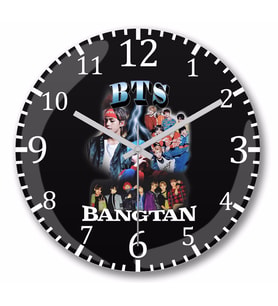 Bts Bangtan Duvar Saati Bombeli Gercek Cam