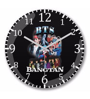 Bts Bangtan Duvar Saati Bombeli Gercek Cam