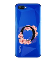 Pembe Çiçekli Harf Tasarım Süper Şeffaf Silikon Telefon Kılıfı Oppo Realmi C2 O-