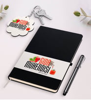 BK Gift Kişiye Özel Gıda Mühendisi Siyah Defter Kalem Ve Anahtarlık Hediye Seti-1 (Model 1)
