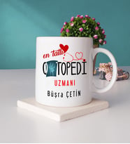 Mesajlı Ortopedi Uzmanı Kupa Bardak ve Taş Bardak Altlığı Hediye Seti