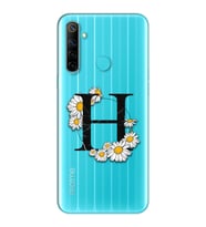 Papatya Harf Tasarım Süper Şeffaf Silikon Telefon Kılıfı Oppo Realmi 6i H-Harfi