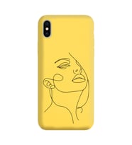 Iphone Xs Max Çizgi Tasarımlı Sarı Lansman Telefon Kılıfı