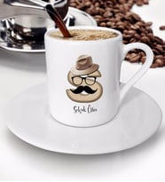 BK Gift Kişiye Özel Harf Tasarımlı Türk Kahvesi Fincanı - 15 (Beyaz)