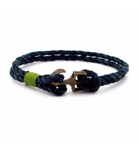 METAL ÇAPALI LACİVERT HALAT ERKEK BİLEKLİK BT119
