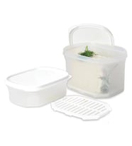 Moon Star Peynir Saklama Kabı Süzgeçli Hava Sızdırmaz 1,8+0,9 Litre-MID-ST200 (Beyaz)