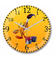 Looney Tunes Tweety Painting Duvar Saati Bombeli Gercek Cam