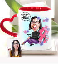 BK Gift Kişiye Özel Kadınlar Günü Temalı Karikatür Kırmızı Kalpli Kupa Bardak  2