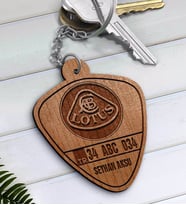 BK Gift Kişiye Özel İsimli Plakalı Lotus Ahşap Anahtarlık-1 (Beyaz)