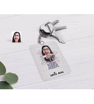 BK Gift Kişiye Özel Canım Annem Karikatürlü Şeffaf Pleksi Anahtarlık-1 (Beyaz)