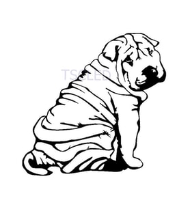 Shar Pei köpek araba Sticker su geçirmez