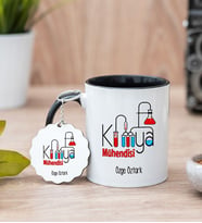 Kimya Mühendisi Siyah Kupa Bardak Ve Anahtarlık Set