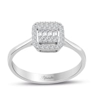 0.25 Ct Modern Tasarım Baget Kare Tektaş Yüzük