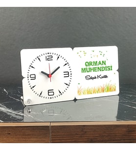 Orman Müühendisi Ahşap Masa Saati
