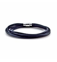 LACİVERT HAKİKİ DERİ SARMA MIKNATISLI ERKEK BİLEKLİK M003P