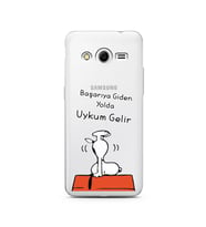 Snoopy Tasarımlı Süper Şeffaf Silikon Telefon Kılıfı Samsung Core 2
