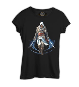 Assassin's Creed 6 Siyah Kadın Tshirt
