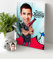 BK Gift Kişiye Özel Bay Kuaför Karikatür Kanvas Tablo 30x50cm 1