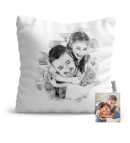 BK Gift Kişiye Özel Baba Kız Karakalem  Yastık